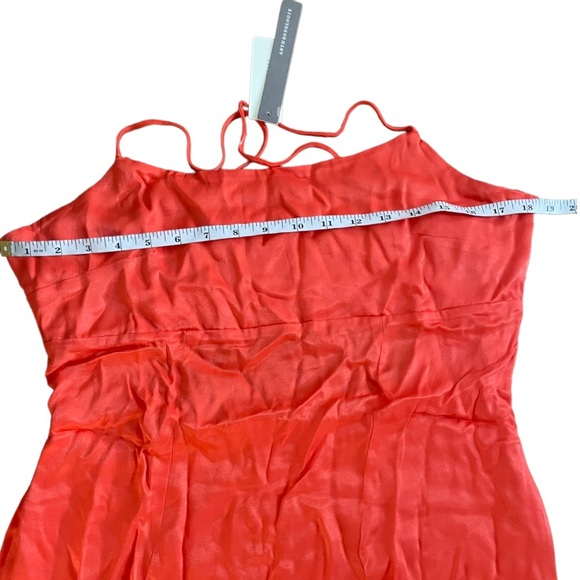 ANTHROPOLOGIE MINI SLIP DRESS ORANGE CUTOUT SIZE 12 - Picture 7 of 13